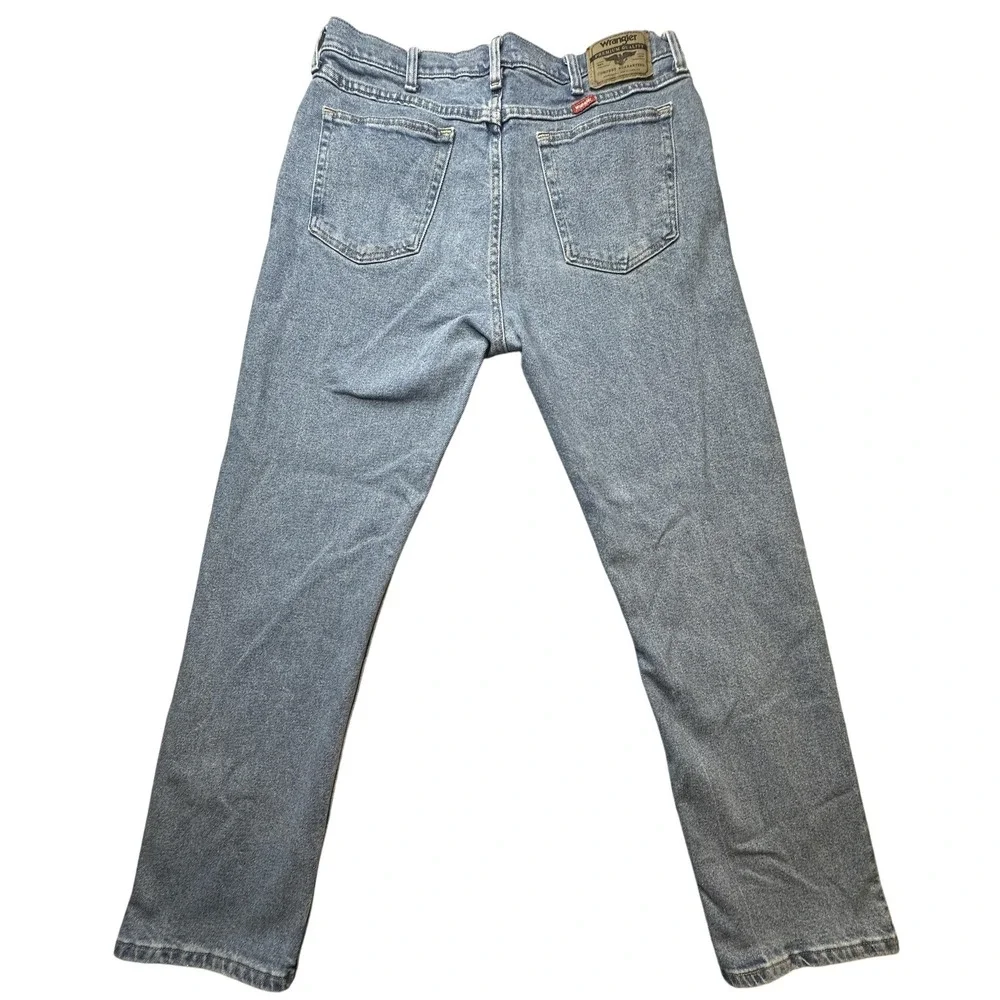 Wrangler Jeans Mens 35x32 (34X30) Blue Denim Stretch‎ YKK Zip Fly 1096FXVDB